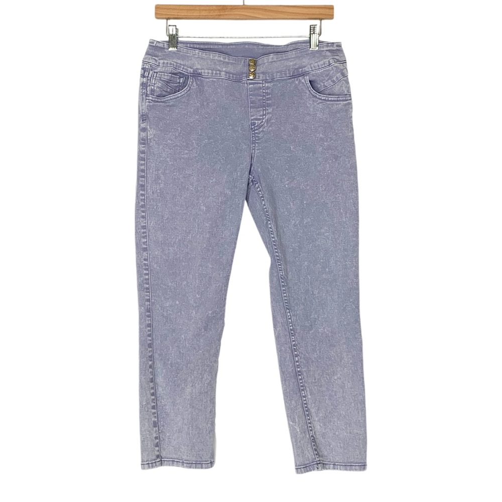 Soft Surroundings Pull On Jeans Light Wash Ankle Length Size 29 Button Detail